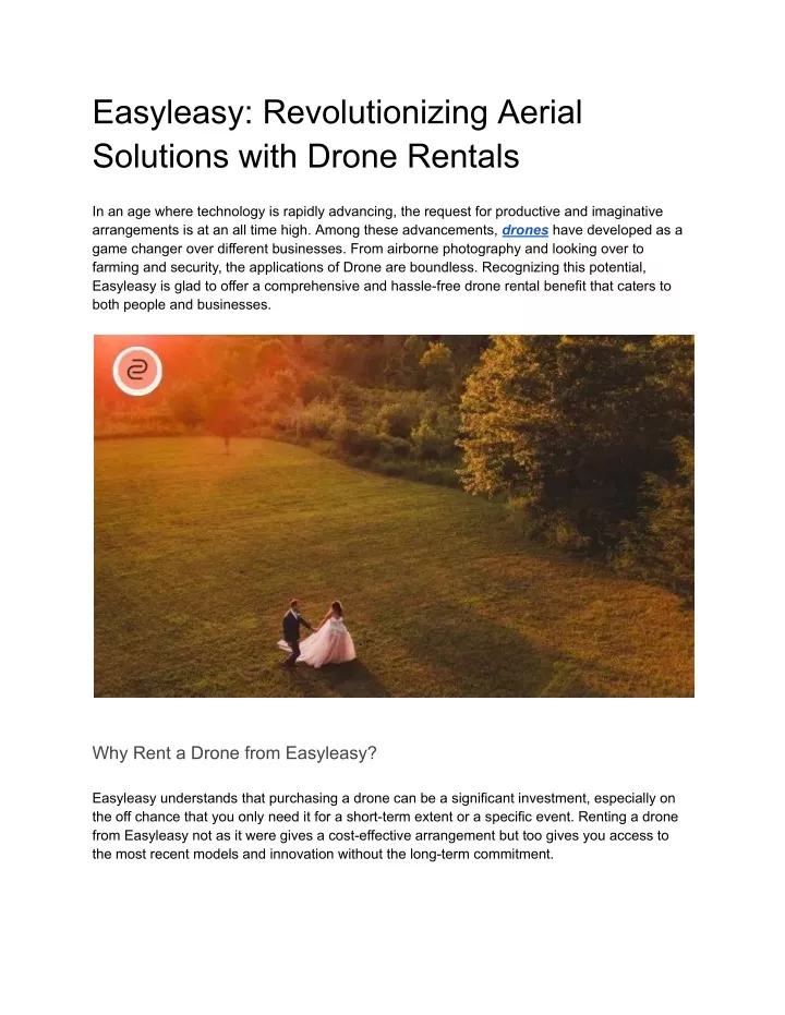 easyleasy revolutionizing aerial solutions with