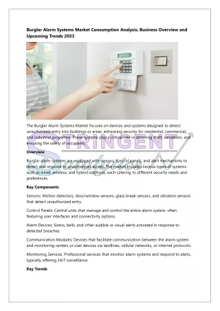 Burglar Alarm Systems Market