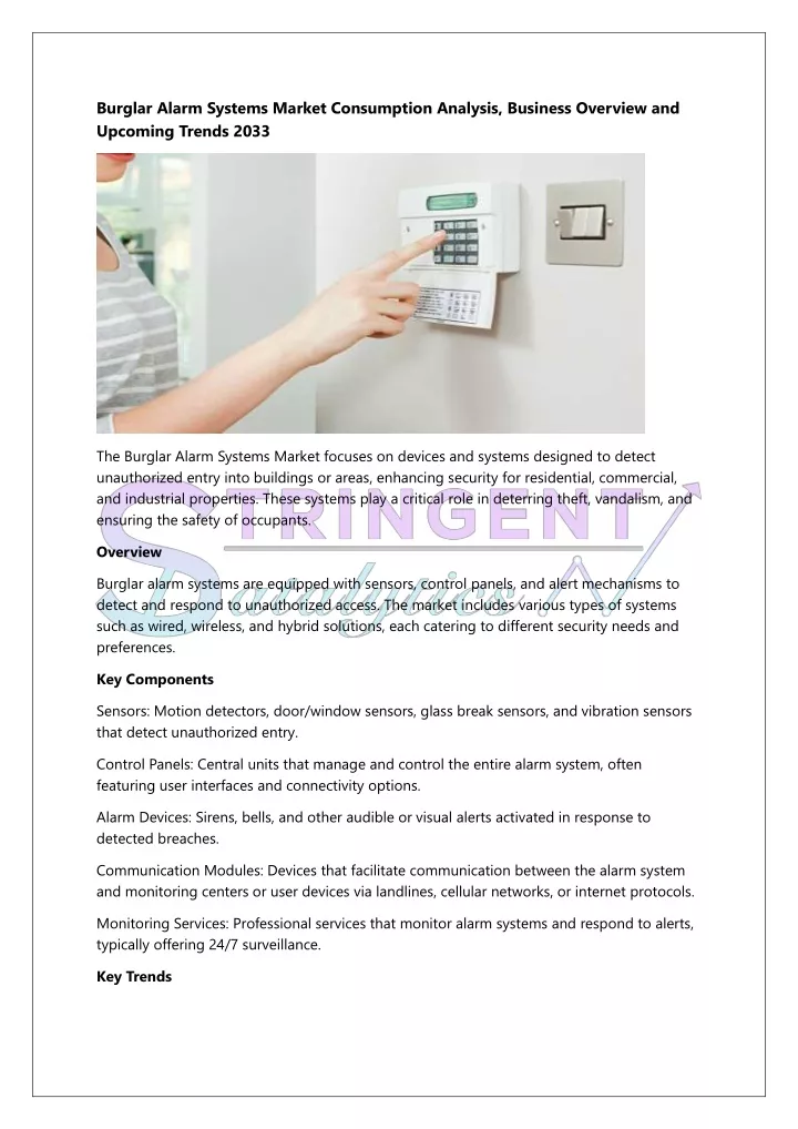 burglar alarm systems market consumption analysis