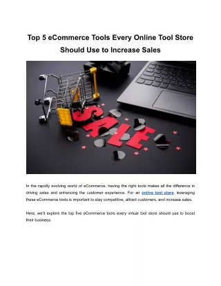 Top 5 eCommerce Tools Every Online Tool Store Should Use to Increase Sales