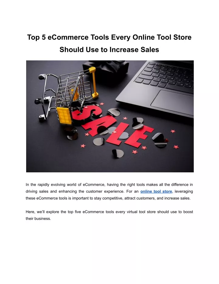 top 5 ecommerce tools every online tool store