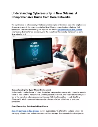 Understanding Cybersecurity in New Orleans_ A Comprehensive Guide from Core Networks