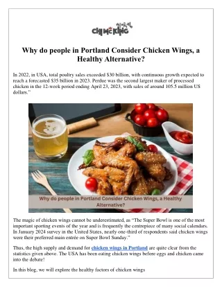 Why do people in Portland Consider Chicken Wings