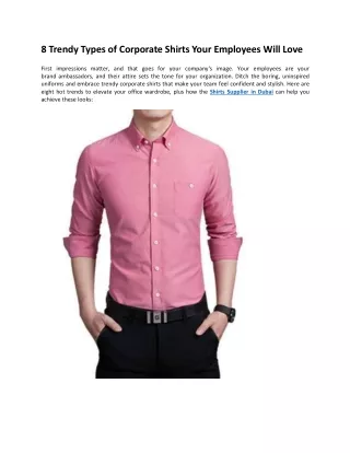 8 Trendy Types of Corporate Shirts Your Employees Will Love