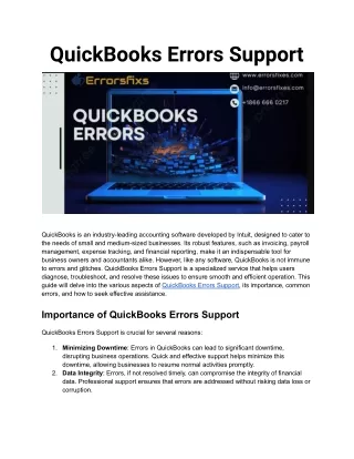 quickbooks errors support