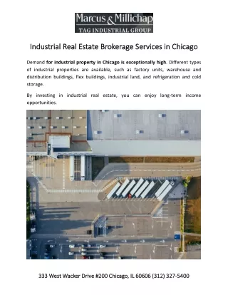 Industrial Real Estate Brokerage Services in Chicago