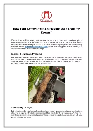 How Hair Extensions Can Elevate Your Look for Events?