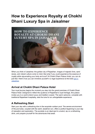 how to experience royalty at chokhi dhani luxury