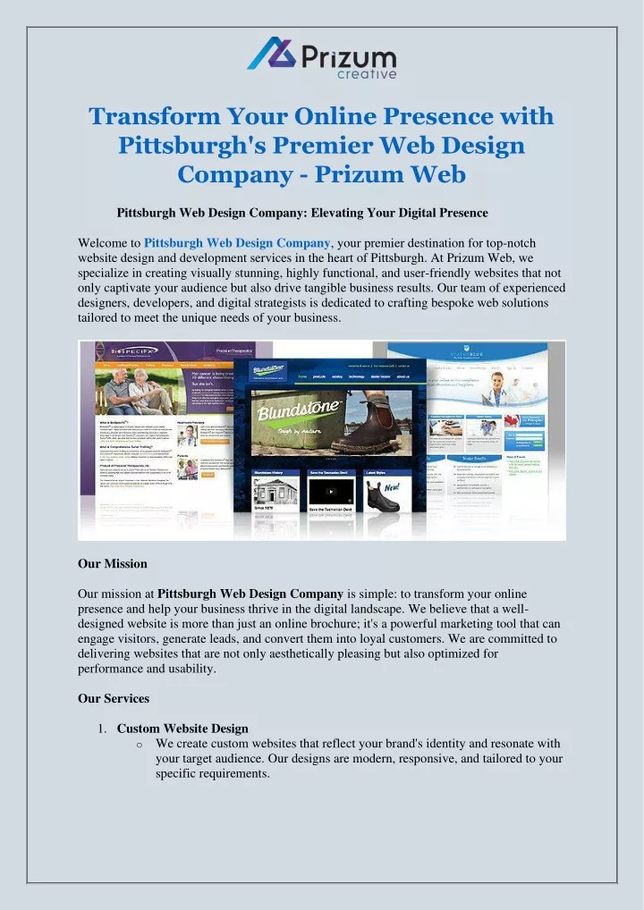 transform your online presence with pittsburgh