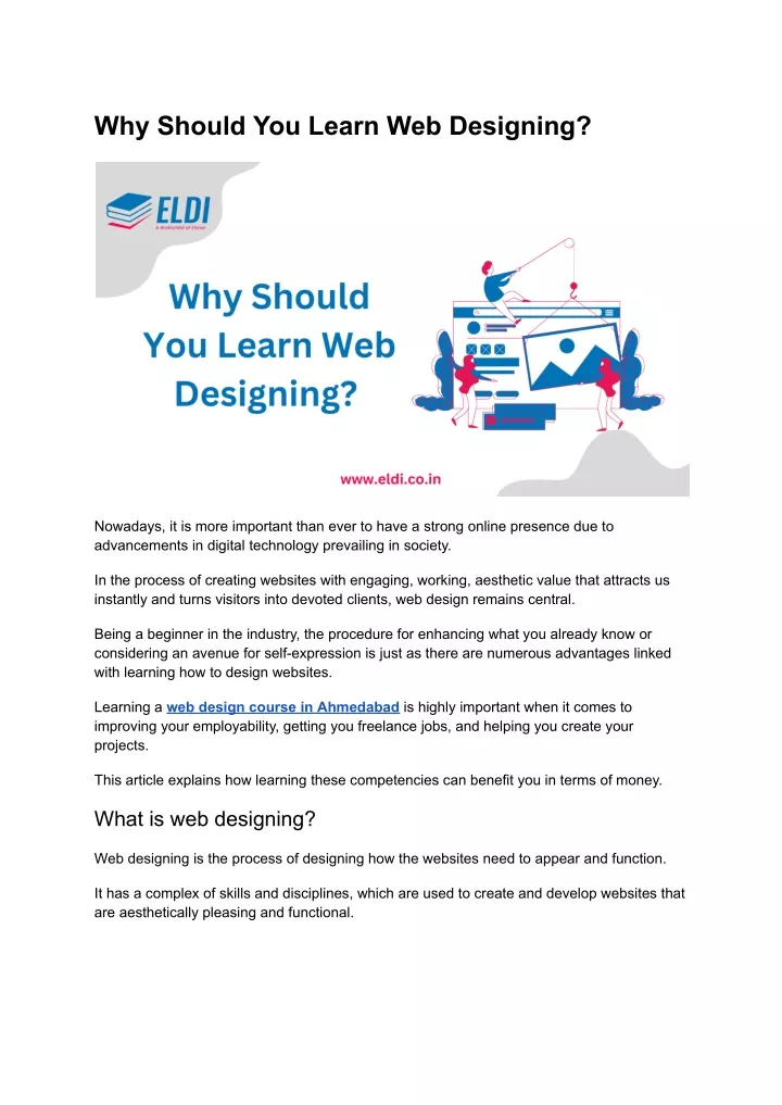 why should you learn web designing