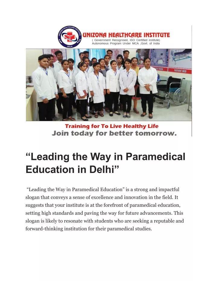 leading the way in paramedical education in delhi