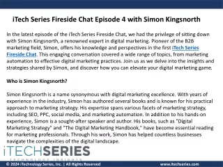 iTech Series Episode 4: Simon Kingsnorth's Digital Marketing Insights