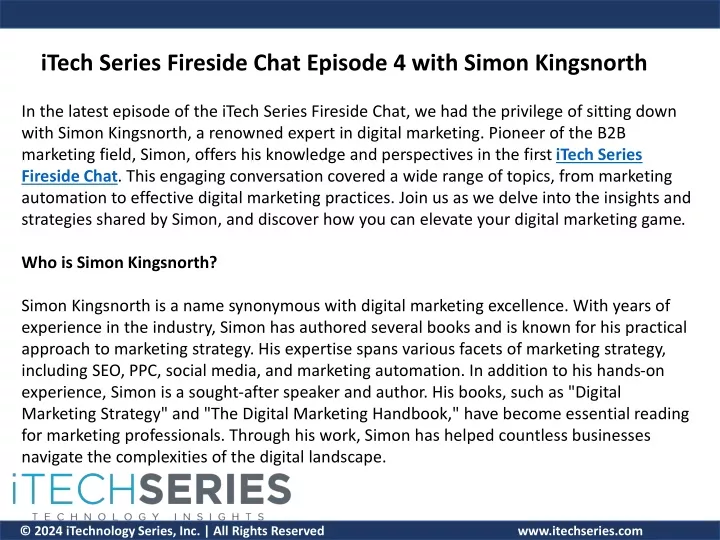 itech series fireside chat episode 4 with simon