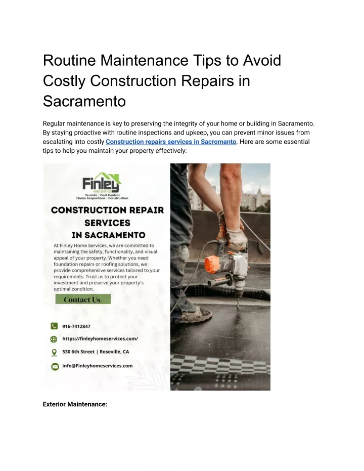 routine maintenance tips to avoid costly