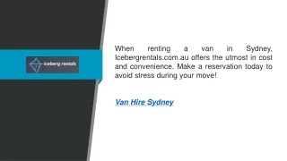 Van Hire Sydney  Icebergrentals.com.au