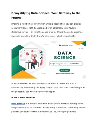 Demystifying Data Science_ Your Gateway to the Future