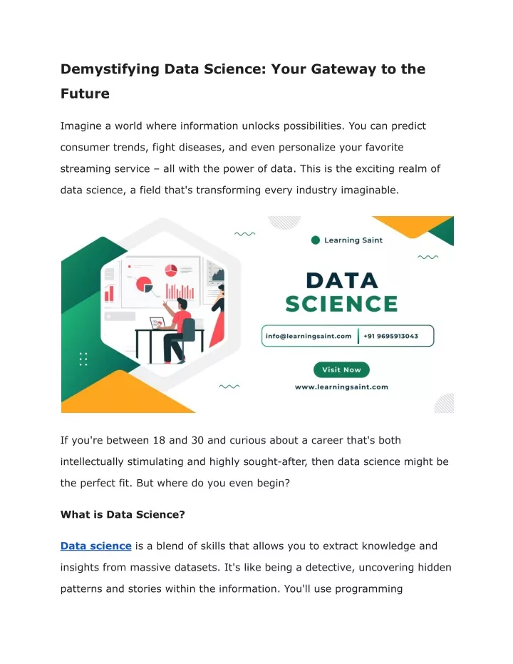 demystifying data science your gateway to the