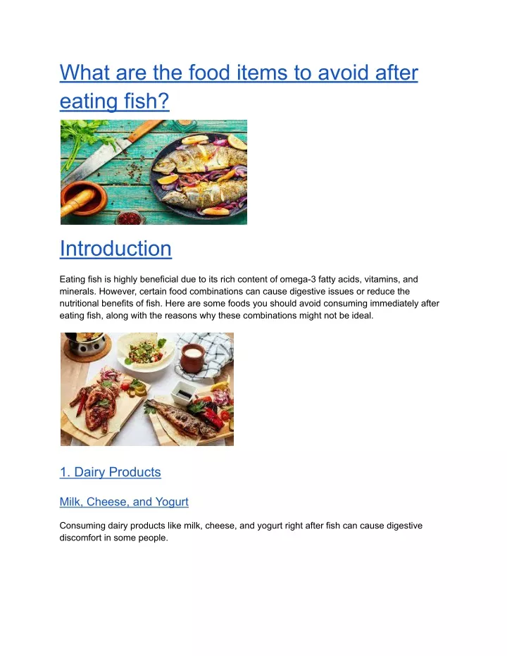 PPT - What are the food items to avoid after eating fish PowerPoint ...