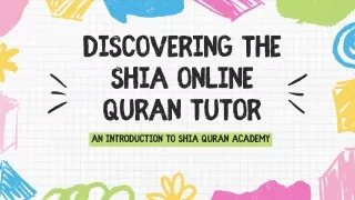 Discovering the Shia Online tutor