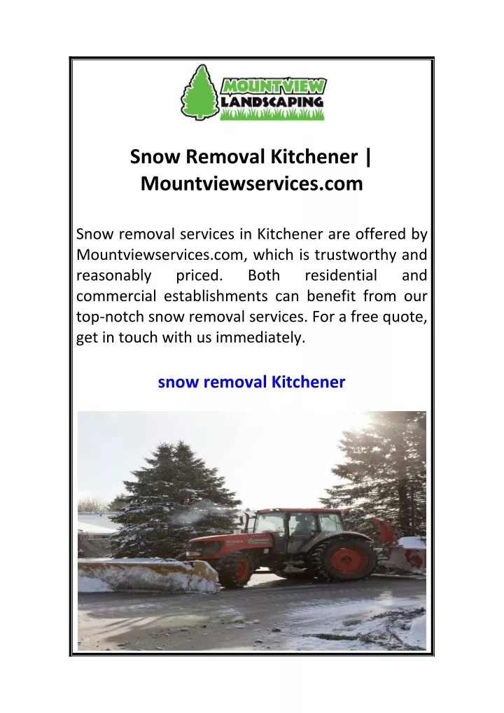 snow removal kitchener mountviewservices com