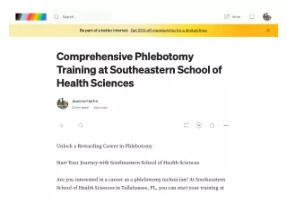 Comprehensive Phlebotomy Training at Southeastern School of Health Sciences
