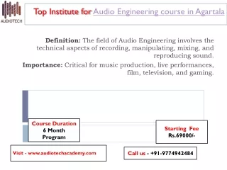 Audio Engineering course in Agartala by AudioTech