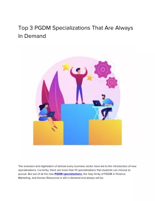 top 3 pgdm specializations that are always