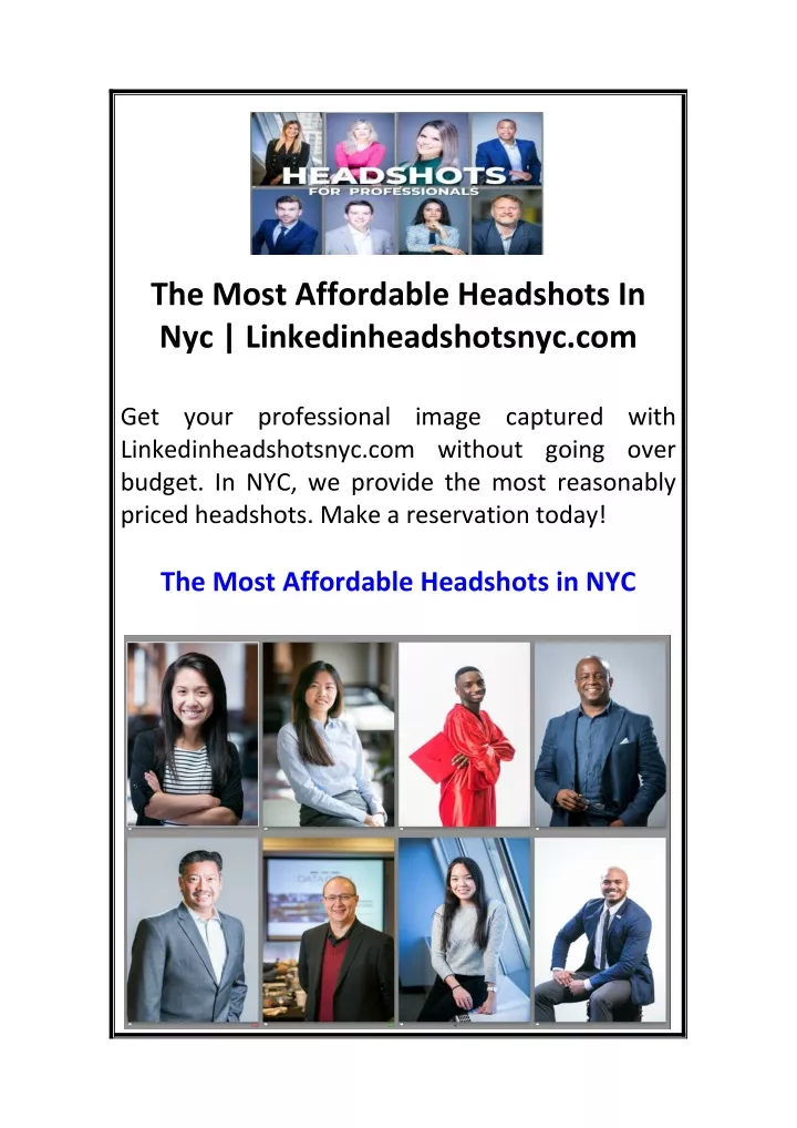 the most affordable headshots