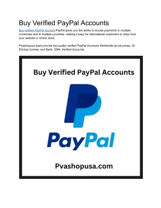 Why Should You Buy Verified PayPal Accounts