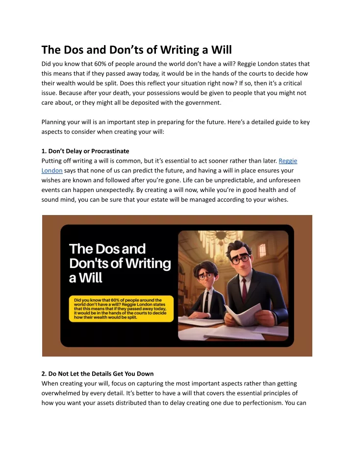 the dos and don ts of writing a will