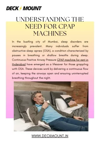 Understanding the Need for CPAP machine for rent in Hyderabad - DeckMount