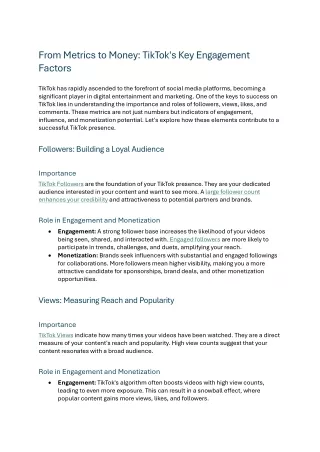 from metrics to money tiktok s key engagement