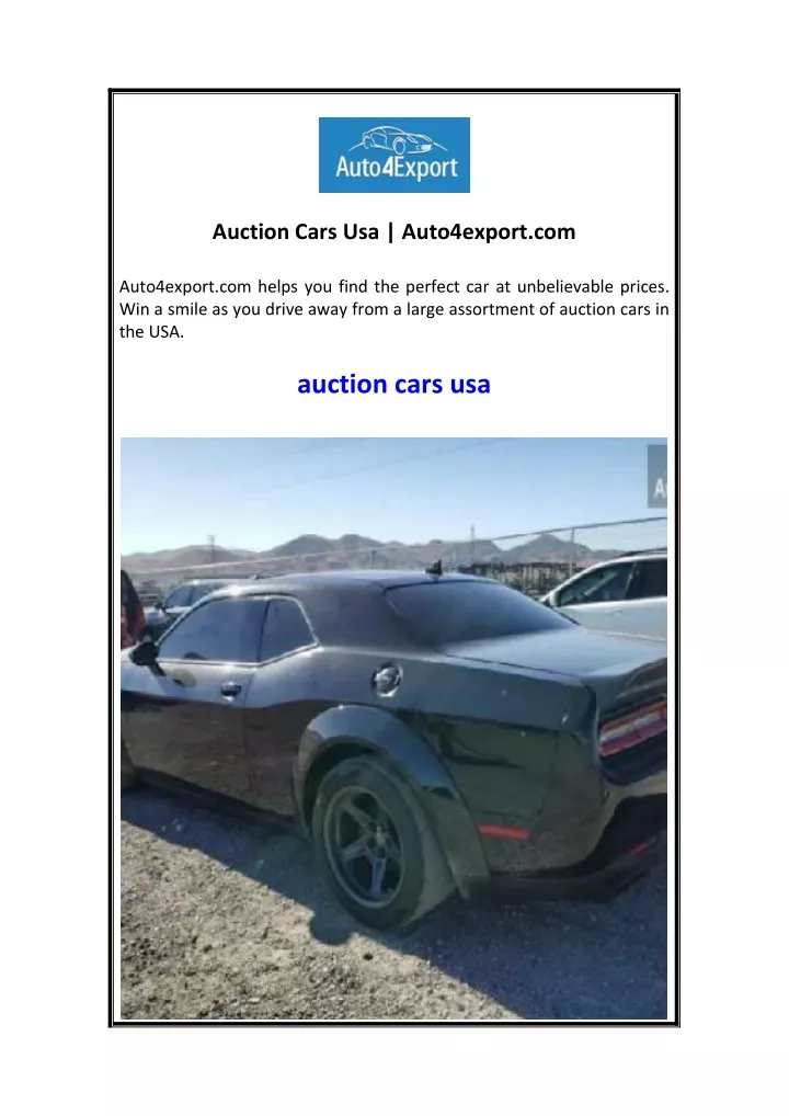 auction cars usa auto4export com