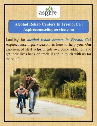 Alcohol Rehab Centers In Fresno, Ca Aspirecounselingservice.com