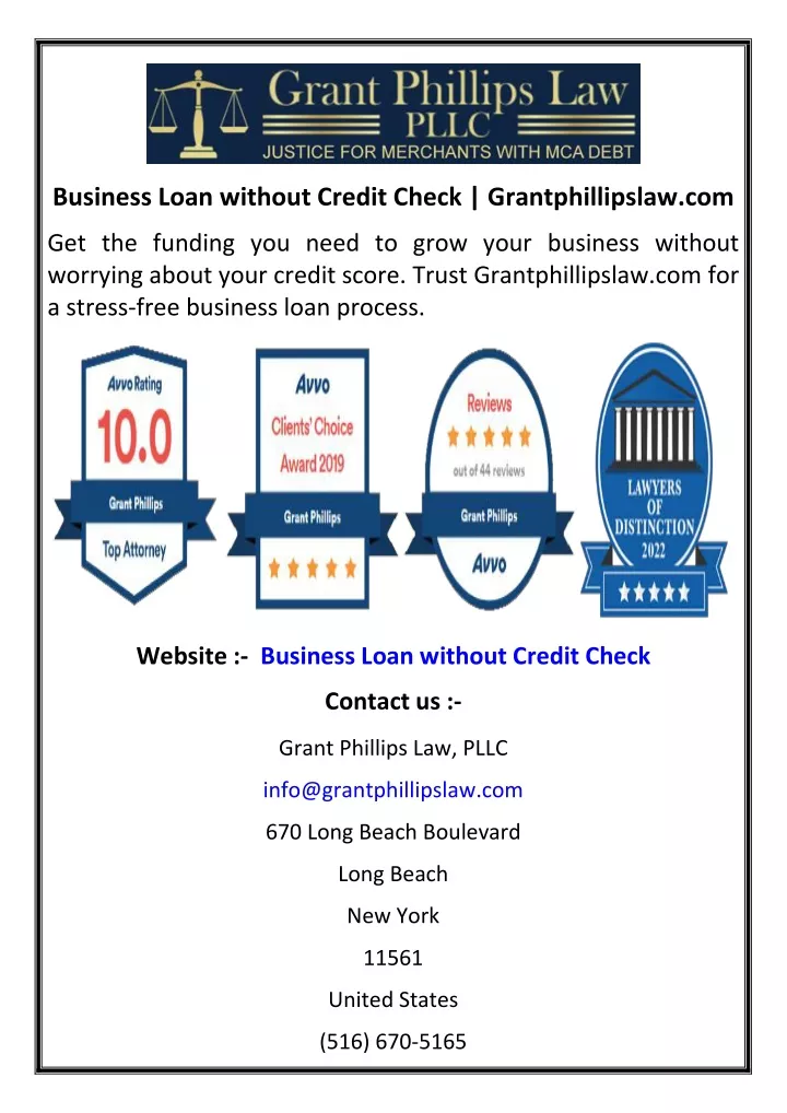 business loan without credit check