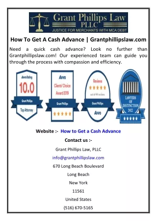 How To Get A Cash Advance | Grantphillipslaw.com