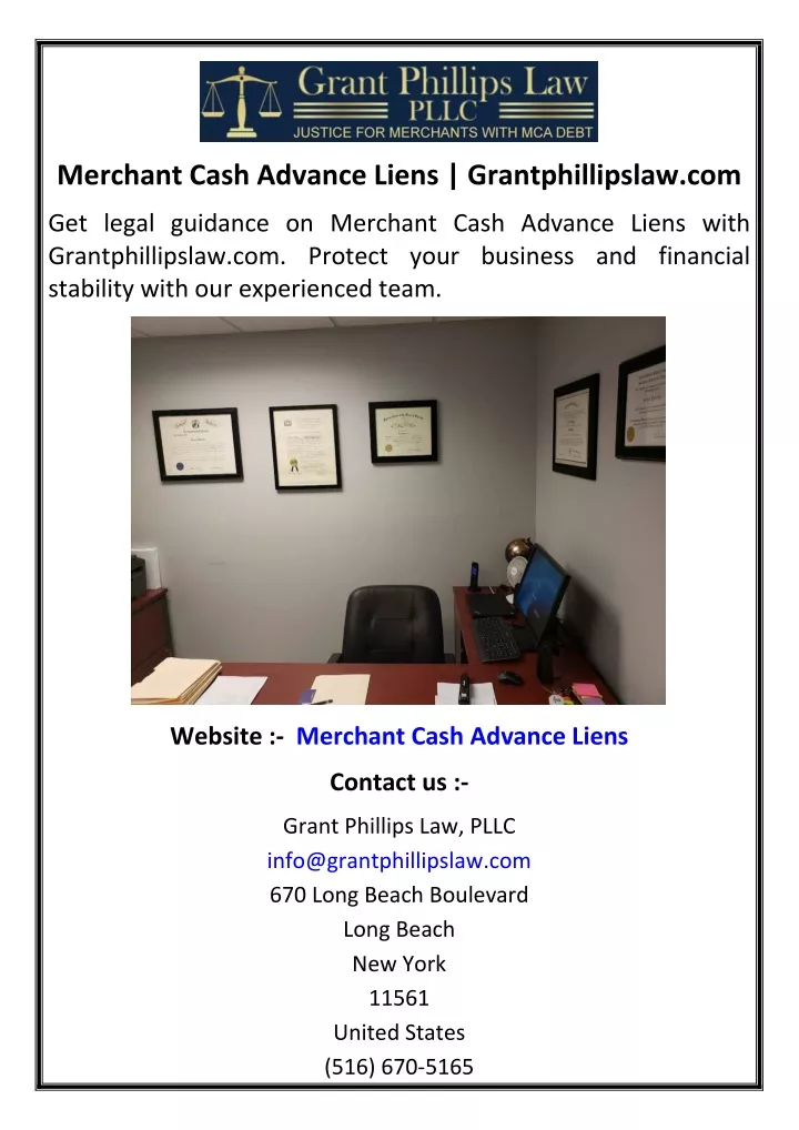 merchant cash advance liens grantphillipslaw com