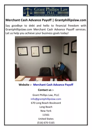 Merchant Cash Advance Payoff | Grantphillipslaw.com