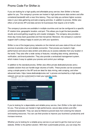 Promo Code For Shifter.io