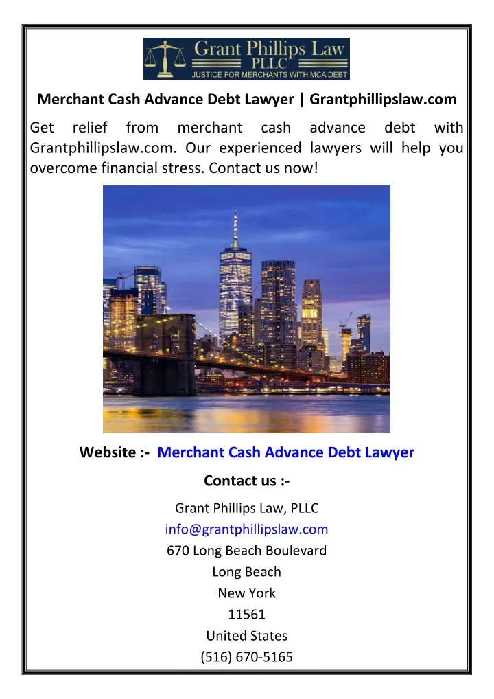 merchant cash advance debt lawyer