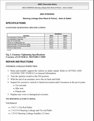 2003 GMC SAFARI Service Repair Manual