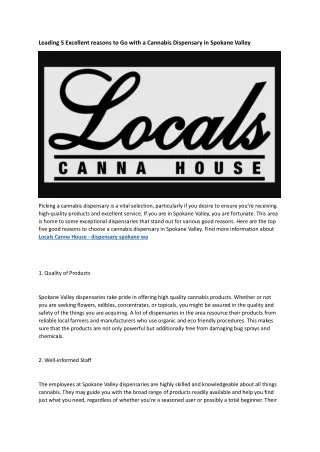 Locals Canna House - dispensary spokane