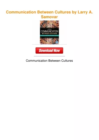 Communication Between Cultures by Larry A. Samovar