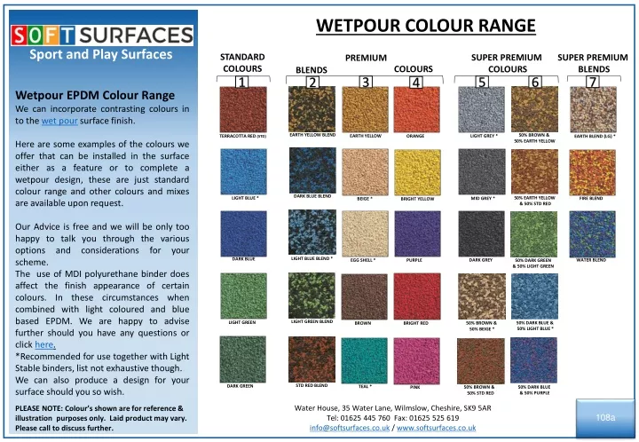 wetpour colour range