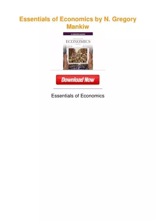 Essentials of Economics by N. Gregory Mankiw