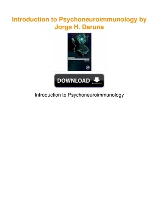 Introduction to Psychoneuroimmunology by Jorge H. Daruna