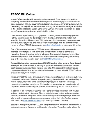 fesco bill online