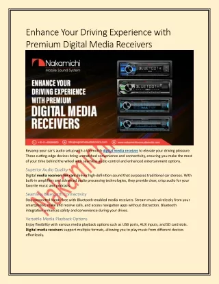 Enhance Your Driving Experience with Premium Digital Media Receivers