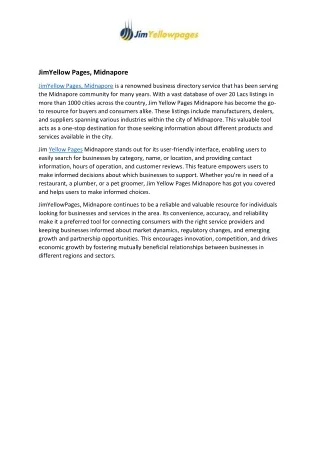 jimyellow pages midnapore