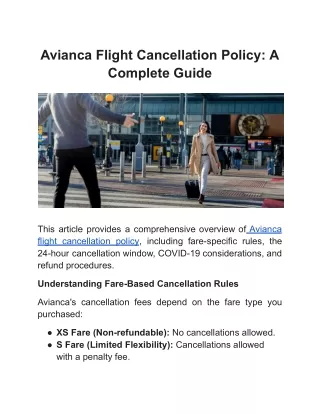 avianca flight cancellation policy a complete